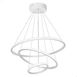 Lustre Pendente Luminaria Arco 3 em 1 Aneis Ajustaveis Argola Decoraçao Sala Quarto Casa Iluminaç - 3