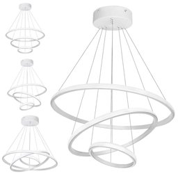 Lustre Pendente Luminaria Arco 3 em 1 Aneis Ajustaveis Argola Decoraçao Sala Quarto Casa Iluminaç - 2