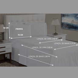 Jogo de Cama Queen Ponto Palito 3 Peças Branco Casa Dona - 4