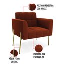 Ver imagem 3 de Poltrona Sala de Estar Pé de Ferro Dourado Elisa Bouclê Terra D03 - D'Rossi