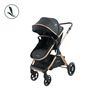 Carrinho de Bebe Kansas Gold Premium com Bebe Conforto:base Gold/preto - 2