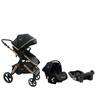 Carrinho de Bebe Kansas Gold Premium com Bebe Conforto:base Gold/preto - 1