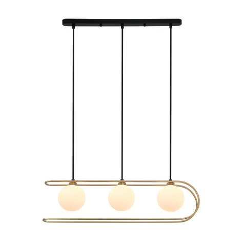 Pendente Beat Dourado Globos Branco 3G9 HL024 Bella