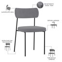 Ver imagem 6 de Kit 06 Cadeiras Sala de Jantar L02 Suede Cinza