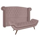 Ver imagem 1 de Cabeceira Cama Box Casal King 195cm Provença com Calçadeira Vêneto P02 Veludo Rosê - Mpozenato