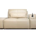 Ver imagem 2 de Sofá Yale 2 Lugares + Puff e Console com Luminária Couro Pérola 370cm - 69947