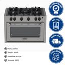 Ver imagem 2 de Fogão de Embutir 5 Bocas Venax Gaudi Line Inox 88,3l Gás Automático Bivolt 30305