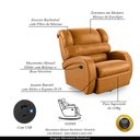Ver imagem 4 de Poltrona do Papai Sala de Cinema Reclinável Kylie Glider Manual Giratória USB PU Caramelo G23 Gran B
