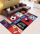 Ver imagem 2 de Tapete Infantil 1,00m X 1,40m Estampas Temáticas Quarto Kids Antiderrapante 100% Poliéster