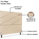 Ver imagem 4 de Cabeceira Casal 140 Cm com Frame Cristal Linho Bege Artte Bege