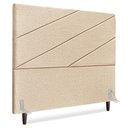 Ver imagem 1 de Cabeceira Casal 140 Cm com Frame Cristal Linho Bege Artte Bege
