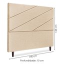 Ver imagem 3 de Cabeceira Casal 140 Cm com Frame Cristal Linho Bege Artte Bege