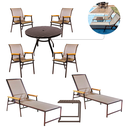 Ver imagem 1 de Kit Completo de Piscina Jardim e Área Externa Cadeiras Mesa Espreguiçadeiras Chaise Ombrelone