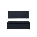 Ver imagem 1 de Kit Cabeceira e Calçadeira Vitoria 100 cm Suede Azul Marinho