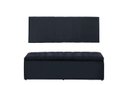 Ver imagem 1 de Kit Cabeceira e Calçadeira Vitoria 100 cm Suede Azul Marinho