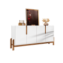 Ver imagem 3 de Balcão Aparador Buffet Lizz 4 Portas - 6 Cores:branco/cedro