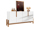 Ver imagem 3 de Balcão Aparador Buffet Lizz 4 Portas - 6 Cores:branco/cedro
