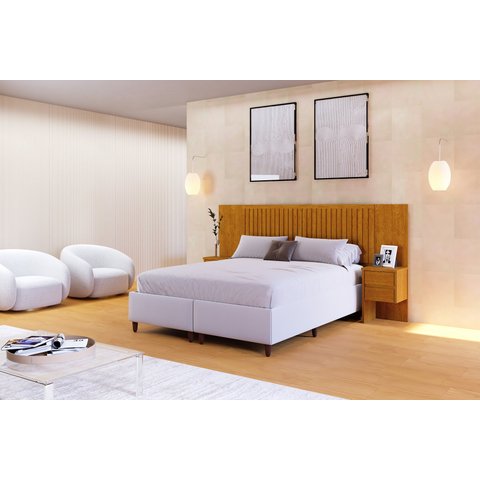 CABECEIRA CASAL RIPADO FLORIDA C/4 GAVETAS -FLEX 1.40- QUEEN -KING -CARMOLAR:NATURALE