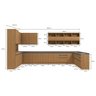 Armário de Cozinha Modulada Completa em U 36 Peças 2,09x3,78x2,59m 312 Maxxi Canela Kappesberg - 2