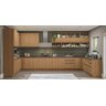 Armário de Cozinha Modulada Completa em U 36 Peças 2,09x3,78x2,59m 312 Maxxi Canela Kappesberg - 1