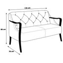 Ver imagem 3 de Poltrona Namoradeira Decorativa 2 Lugares Braços em Madeira Hand PU Preto - Gran Belo