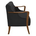 Ver imagem 7 de Poltrona Namoradeira Decorativa 2 Lugares Braços em Madeira Hand PU Preto - Gran Belo