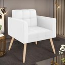 Ver imagem 3 de Poltrona Elisa Corino Pés Palito Natural - D'Rossi Cor Branco