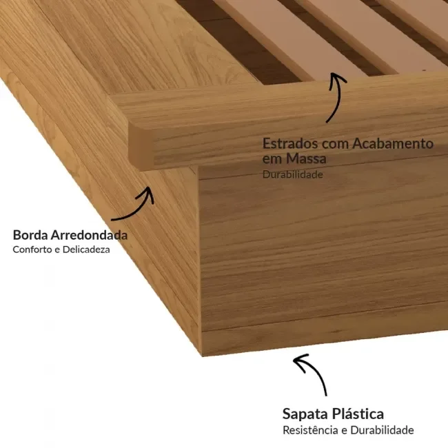 Ver imagem 4 de Cama Casal Baixa sem Cabeceira 100% MDF