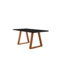 Ver imagem 1 de Mesa de Jantar Viena Madeira Maciça 140x80cm Tampo Retângular Vidro Móveis Minas Preto