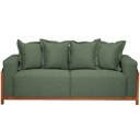Ver imagem 3 de Sofá 03 Lugares para Sala de Estar 178 cm Khali B04 Linho Verde Couríssimo Preto - Lyam Lyam Decor