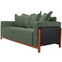 Ver imagem 4 de Sofá 03 Lugares para Sala de Estar 178 cm Khali B04 Linho Verde Couríssimo Preto - Lyam Lyam Decor