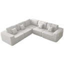 Ver imagem 1 de Kit Sofá Modular 5 Lugares Moderno Curvo Orgânico Adapt Bouclé - Adj Debranco