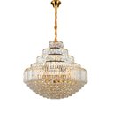 Ver imagem 1 de Lustre Pendente Clássico Dublin em Metal e Cristal para Sala de Jantar e Ambientes Modernos - 80cm