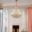 Ver imagem 2 de Lustre Pendente Clássico Dublin em Metal e Cristal para Sala de Jantar e Ambientes Modernos - 80cm