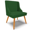 Ver imagem 1 de Cadeira Decorativa Sala de Jantar Pés Palito de Madeira Firenze Veludo Luxo Verde/Natural G19 - Gran