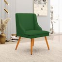 Ver imagem 2 de Cadeira Decorativa Sala de Jantar Pés Palito de Madeira Firenze Veludo Luxo Verde/Natural G19 - Gran
