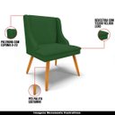 Ver imagem 4 de Cadeira Decorativa Sala de Jantar Pés Palito de Madeira Firenze Veludo Luxo Verde/Natural G19 - Gran