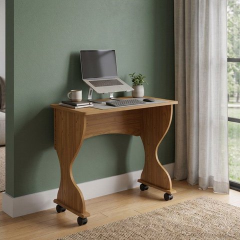 Mesa Escrivaninha Dobrável 100% MDF 75cm Marrom