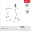 Ver imagem 5 de Mesa Escrivaninha Dobrável 100% MDF 75cm Marrom