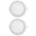 Ver imagem 1 de Kit 2 Painel Led 11,9x11,9 Redondo Branco Embutir 6w 6500k Foxlux