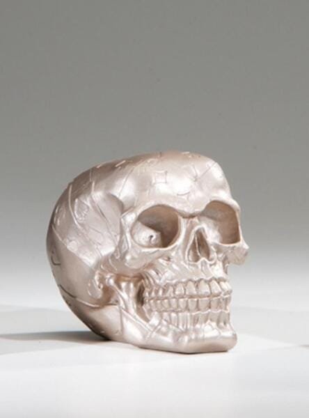 Caveira Skull Bege Crochê Limoeiro - 1
