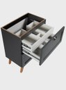 Ver imagem 5 de Gabinete para Banheiro com Tampo Cuba e Armario 60cm Retro Mdf Grafite Milano - On Móveis