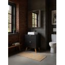 Ver imagem 1 de Gabinete para Banheiro com Tampo Cuba e Armario 60cm Retro Mdf Grafite Milano - On Móveis