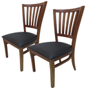 Ver imagem 1 de Kit 2 Cadeiras de Jantar em Madeira Maciça Estofada Preto