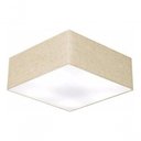 Ver imagem 3 de Plafon Quadrado Vivare Md-3050 Cúpula em Tecido 12/40x40cm - Bivolt Rustico-bege 127/220v