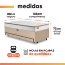 Ver imagem 3 de Cama Bibox Baú com Colchão Real Solteiro e Cama Auxiliar Conjugada 88x188x73cm Bela