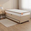 Ver imagem 2 de Cama Bibox Baú com Colchão Real Solteiro e Cama Auxiliar Conjugada 88x188x73cm Bela