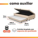 Ver imagem 4 de Cama Bibox Baú com Colchão Real Solteiro e Cama Auxiliar Conjugada 88x188x73cm Bela