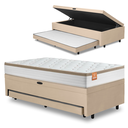 Ver imagem 1 de Cama Bibox Baú com Colchão Real Solteiro e Cama Auxiliar Conjugada 88x188x73cm Bela