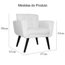 Ver imagem 3 de Poltrona Decorativa Geovana Couro Branco Pés Madeira Ms Decor